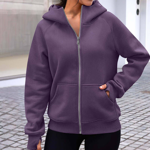 Damen gemütlicher und stilvoller Zip-Hoodie Drune