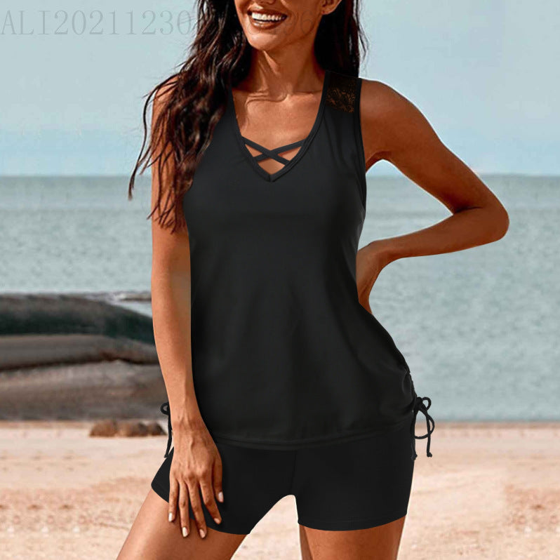 Damen Sportlicher Tankini mit Shorts Drune