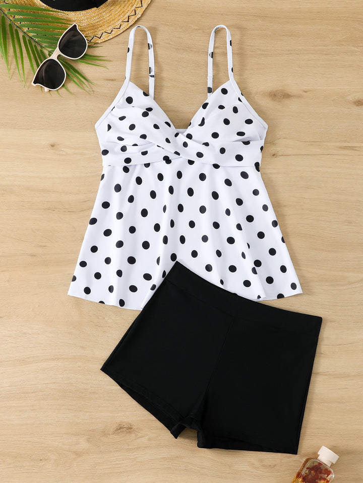 Damen Tankini-Set mit Polka-Dot-Muster und komfortablen Shorts Drune