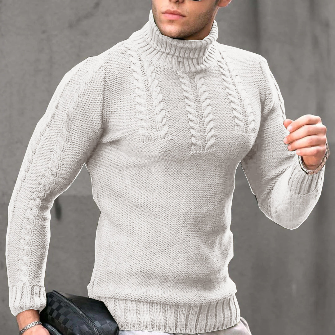 Herren Strickpullover mit hochstehendem Kragen Drune