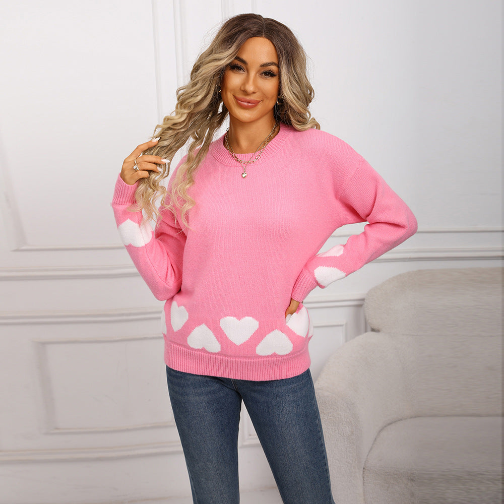 Damen modischer Pullover mit herzigem Design und weichem Material Drune