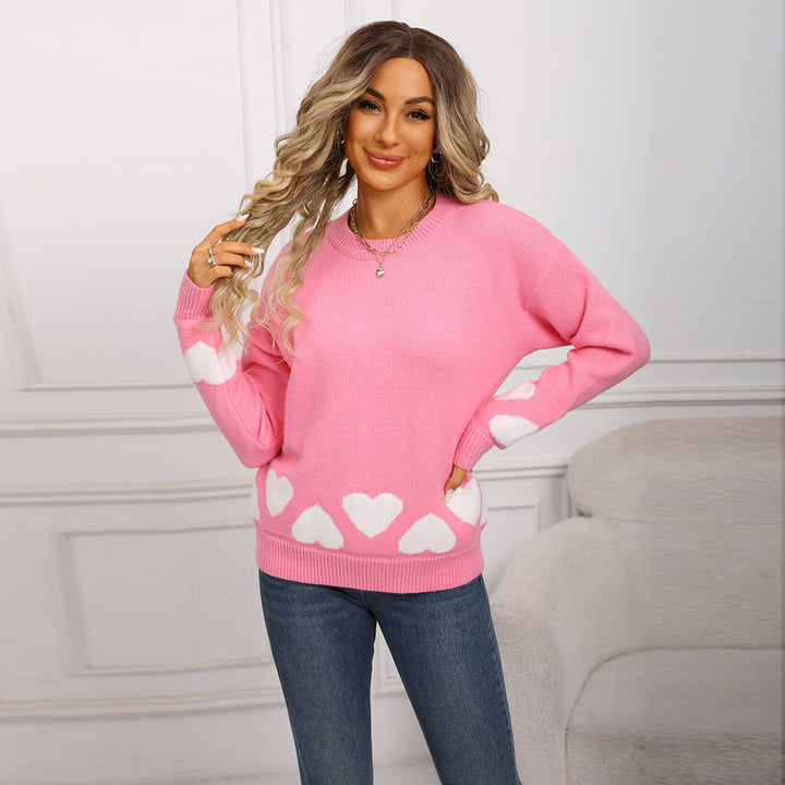 Damen modischer Pullover mit herzigem Design und weichem Material Drune