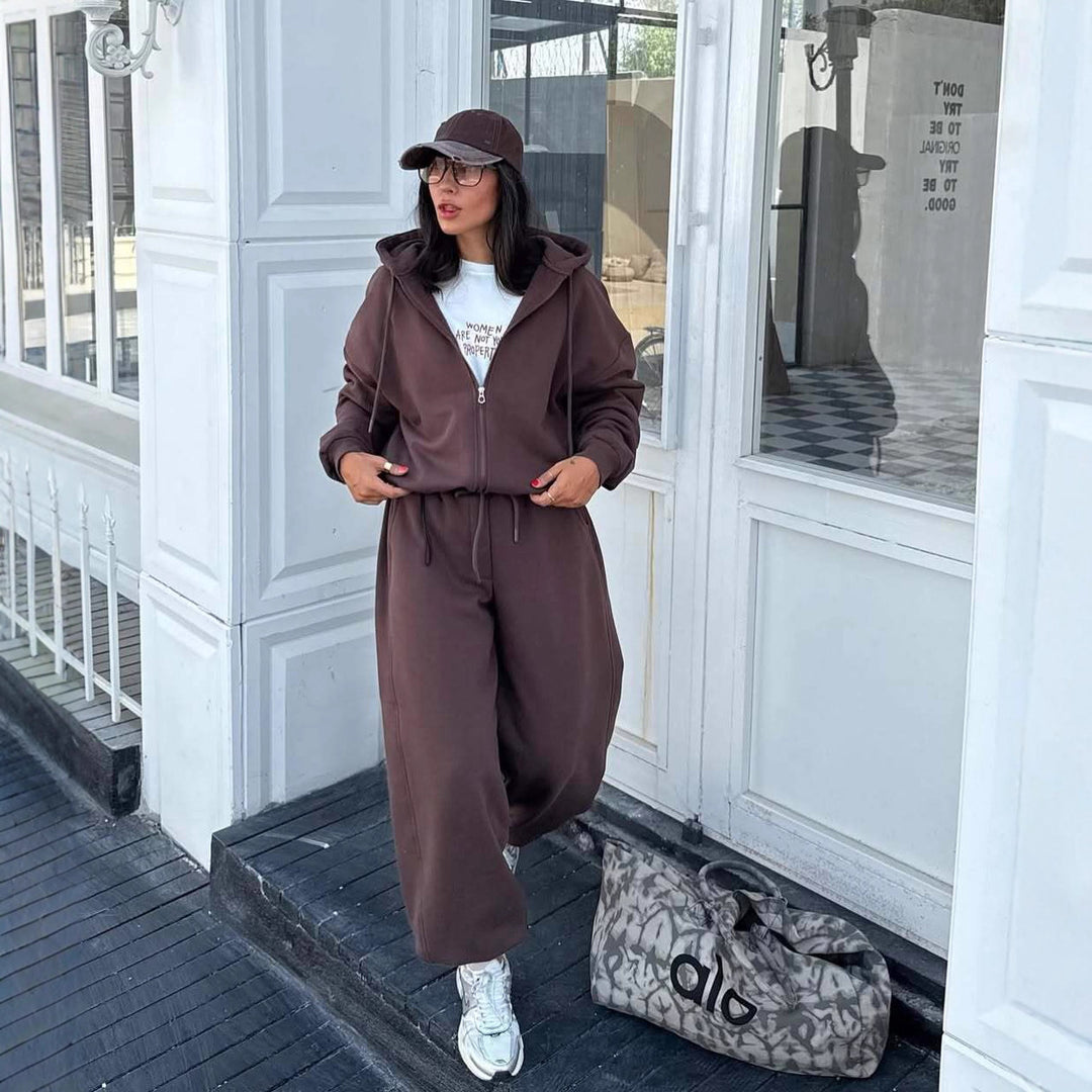 Damen gemütliches Fleece-Jogginganzug Drune