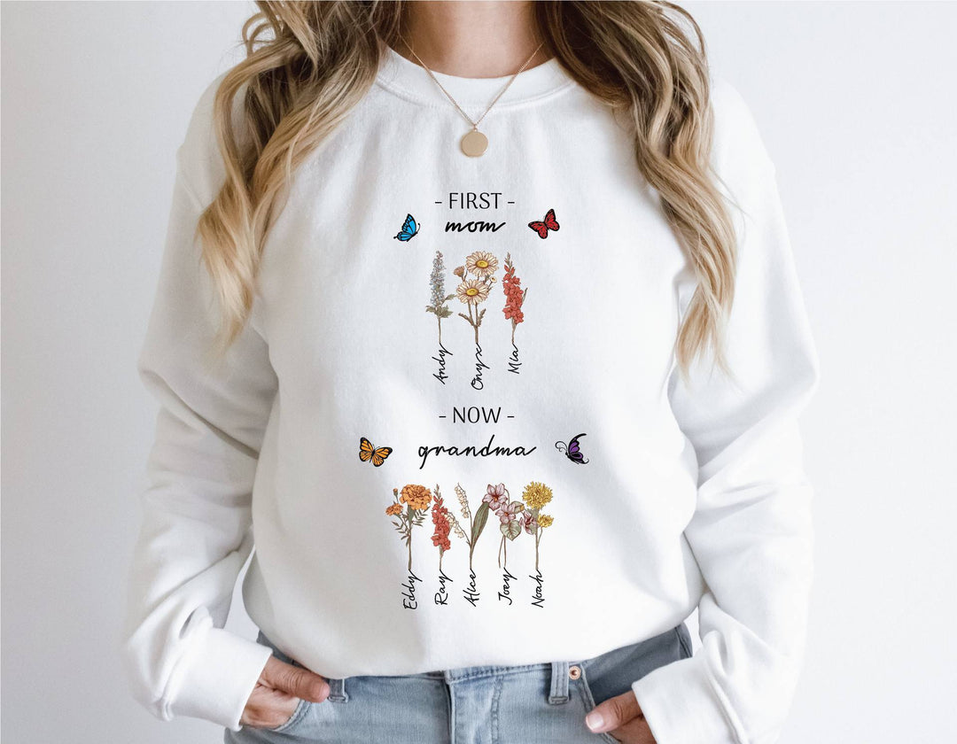 Damen Sweatshirt mit floralem Druck und inspirierendem Schriftzug Drune