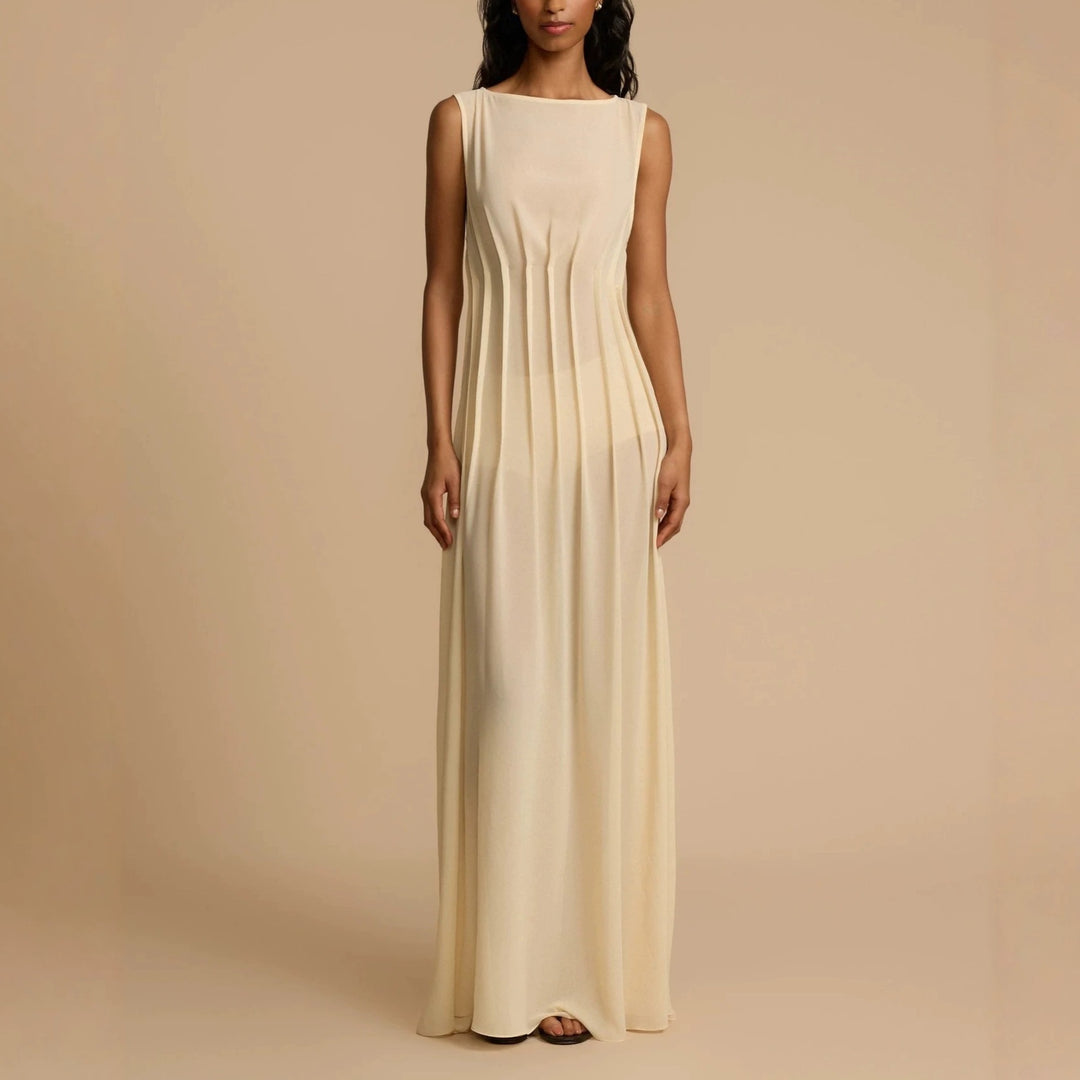 Damen Langes Abendkleid mit raffinierten Falten Drune