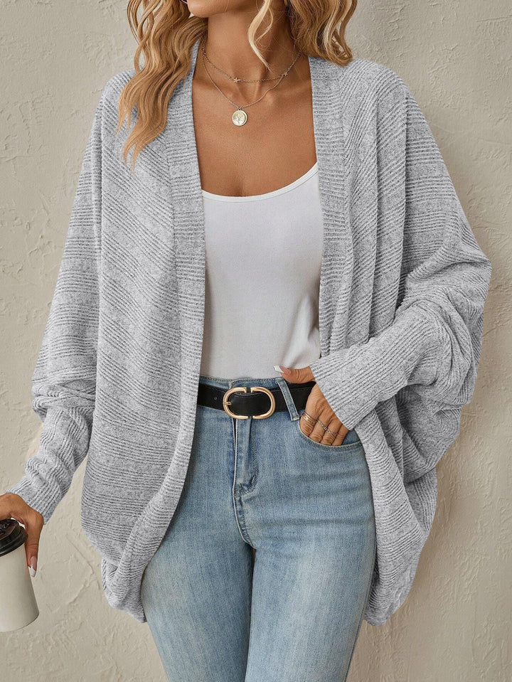 Damen lässige Strickjacke mit angeschnittenen Ärmeln und lockerer Passform Drune