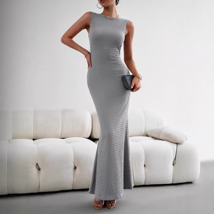 Damen figurbetontes Maxikleid mit elegantem strukturiertem Obermaterial Drune