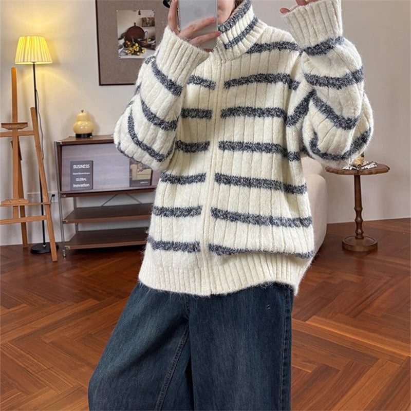 Damen Strickpullover mit hohem Kragen Drune
