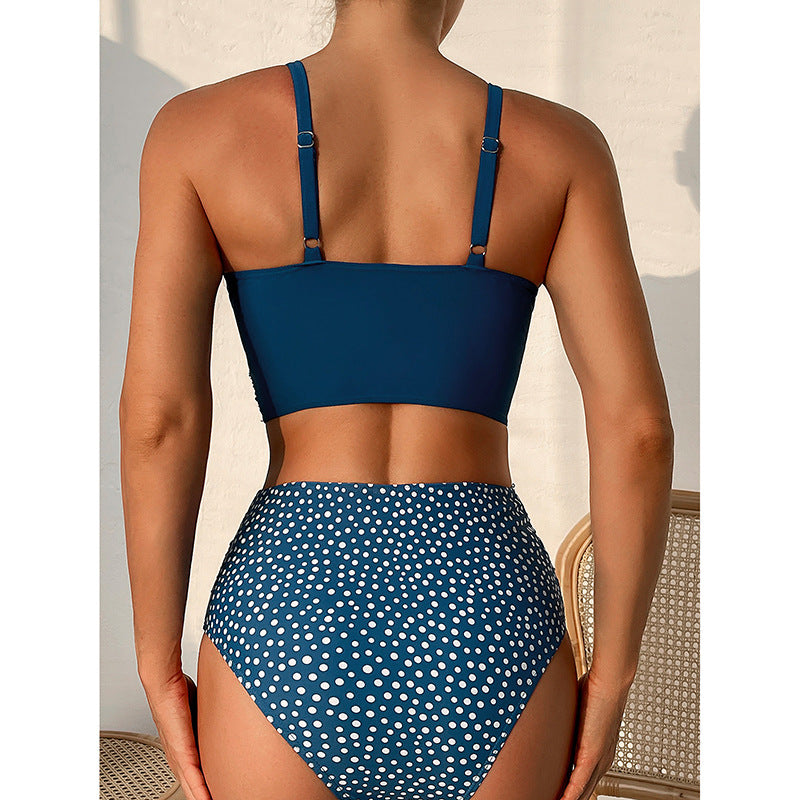 Damen Hochgeschlossener Bikini mit eleganter Raffung Drune