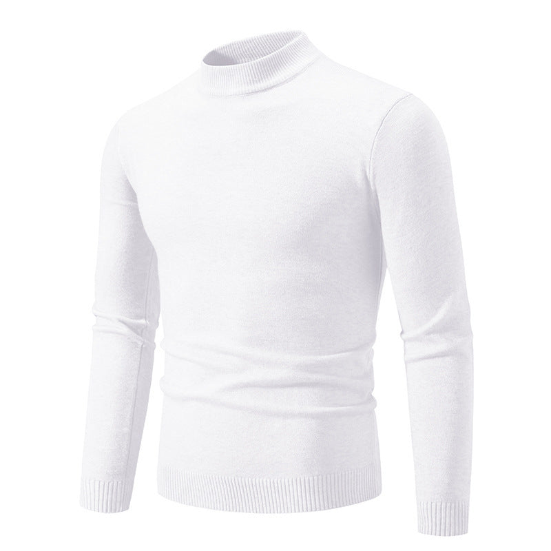 Herren nan taillierter Rollkragenpullover aus feinem Feinstrick mit geripptem Kragen Drune