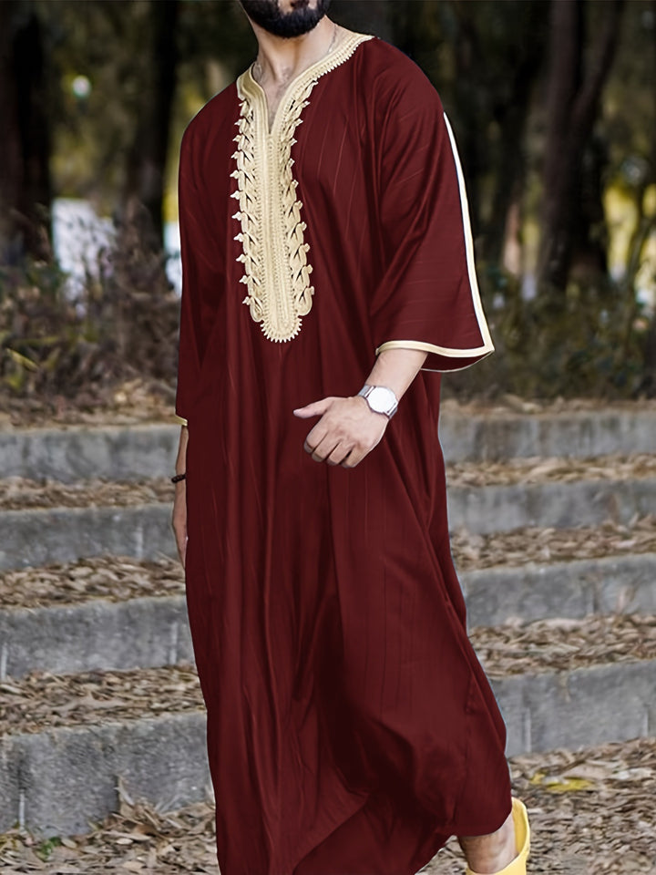 Herren traditioneller Kaftan mit kunstvollen Stickereien Drune