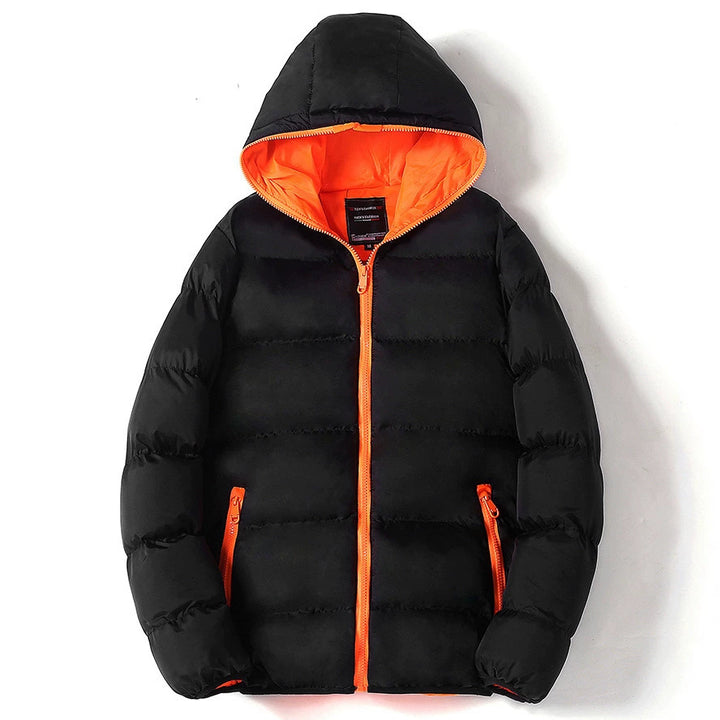 Herren nan gesteppte Kapuzen-Steppjacke mit kontrastierendem Fleecefutter und seitlichen Reißverschlusstaschen Drune