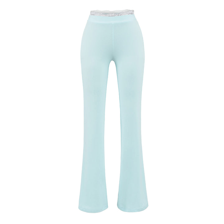 Damen Hochbundige Stretch-Jeans mit Spitzenverzierung Drune