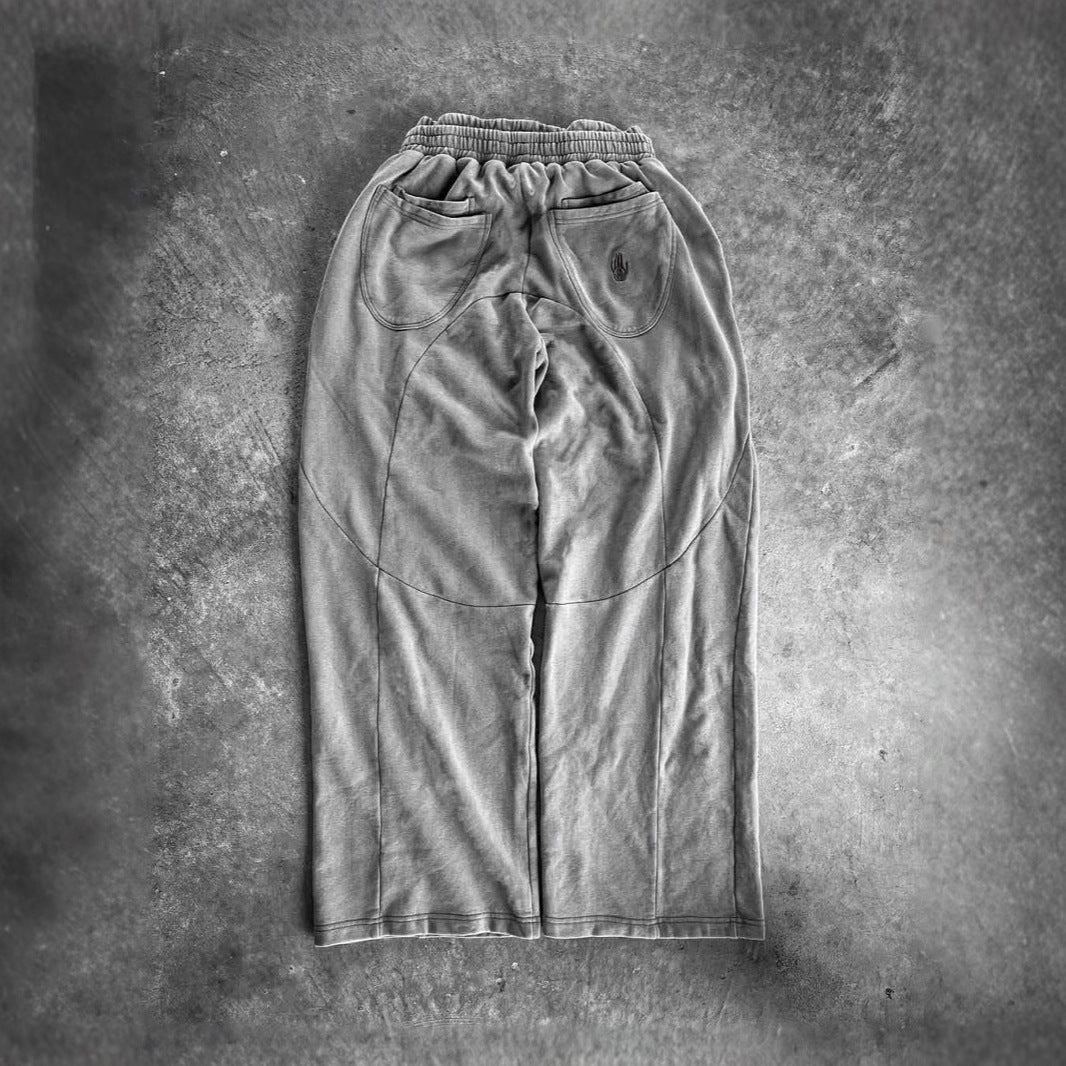 Damen lässige Stoffhose mit elastischem Bund und voluminösen Seitentaschen Drune