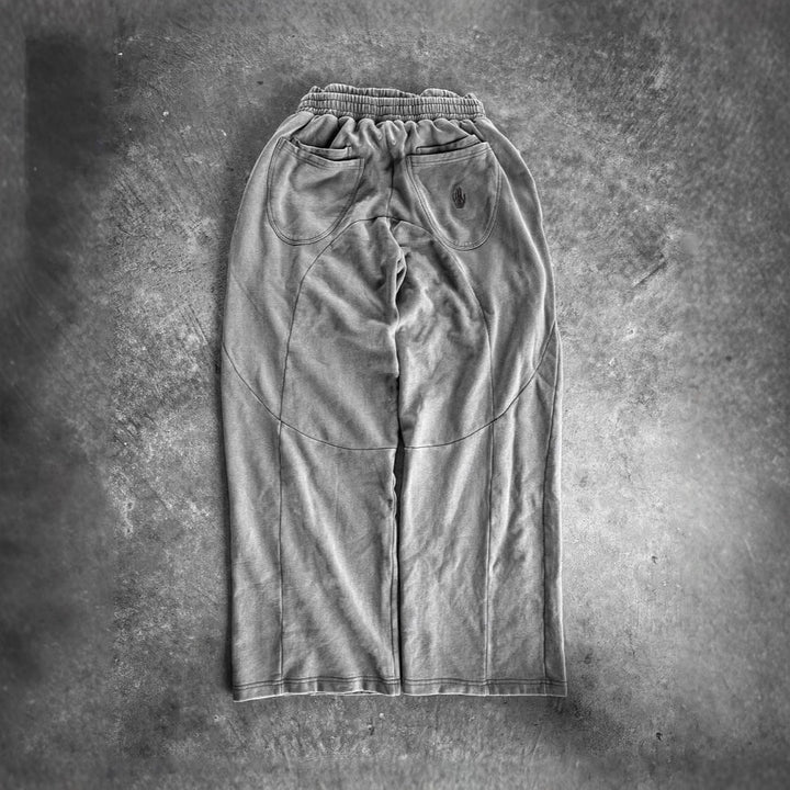 Damen lässige Stoffhose mit elastischem Bund und voluminösen Seitentaschen Drune