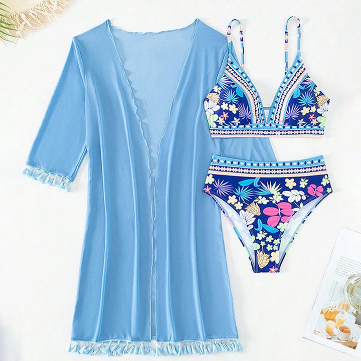 Damen Bikini-Set mit hochgeschnittenem Höschen und modischem Oberteil Drune