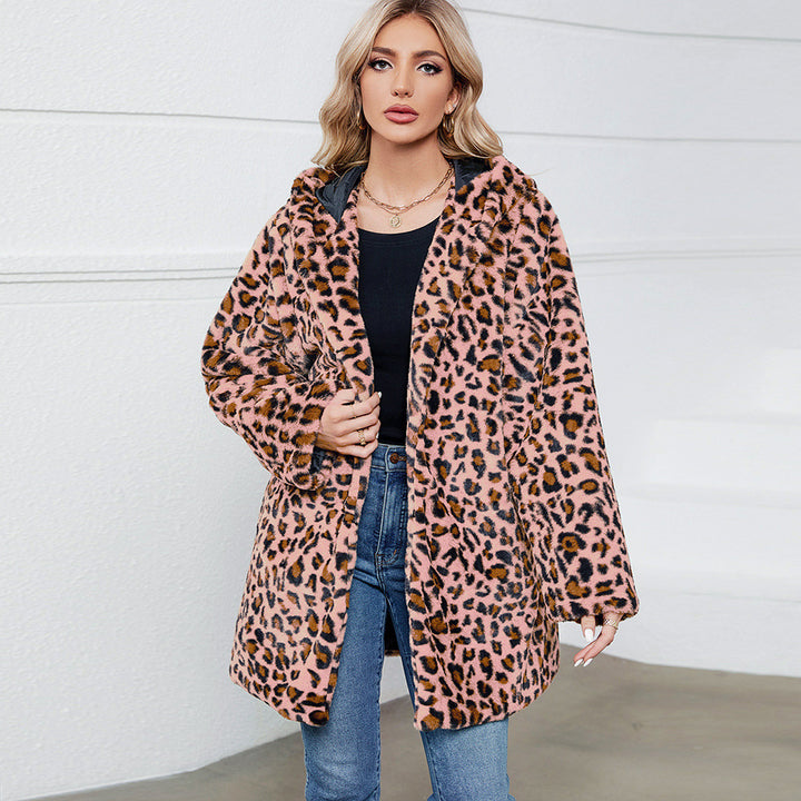Damen futuristische Leopardenfelljacke Drune