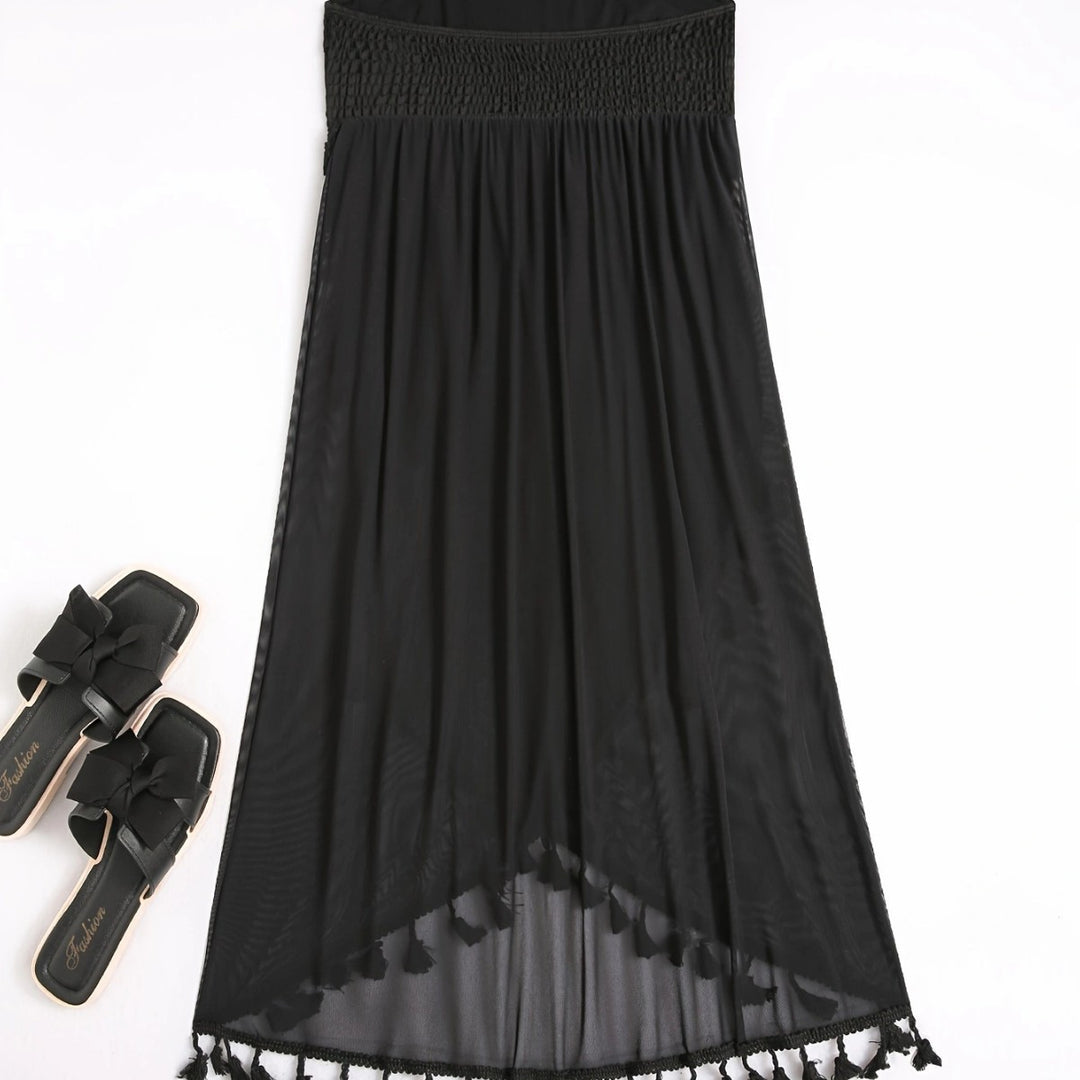 Damen Strandkleid mit raffiniertem Volant und elastischen Anpassungen Drune
