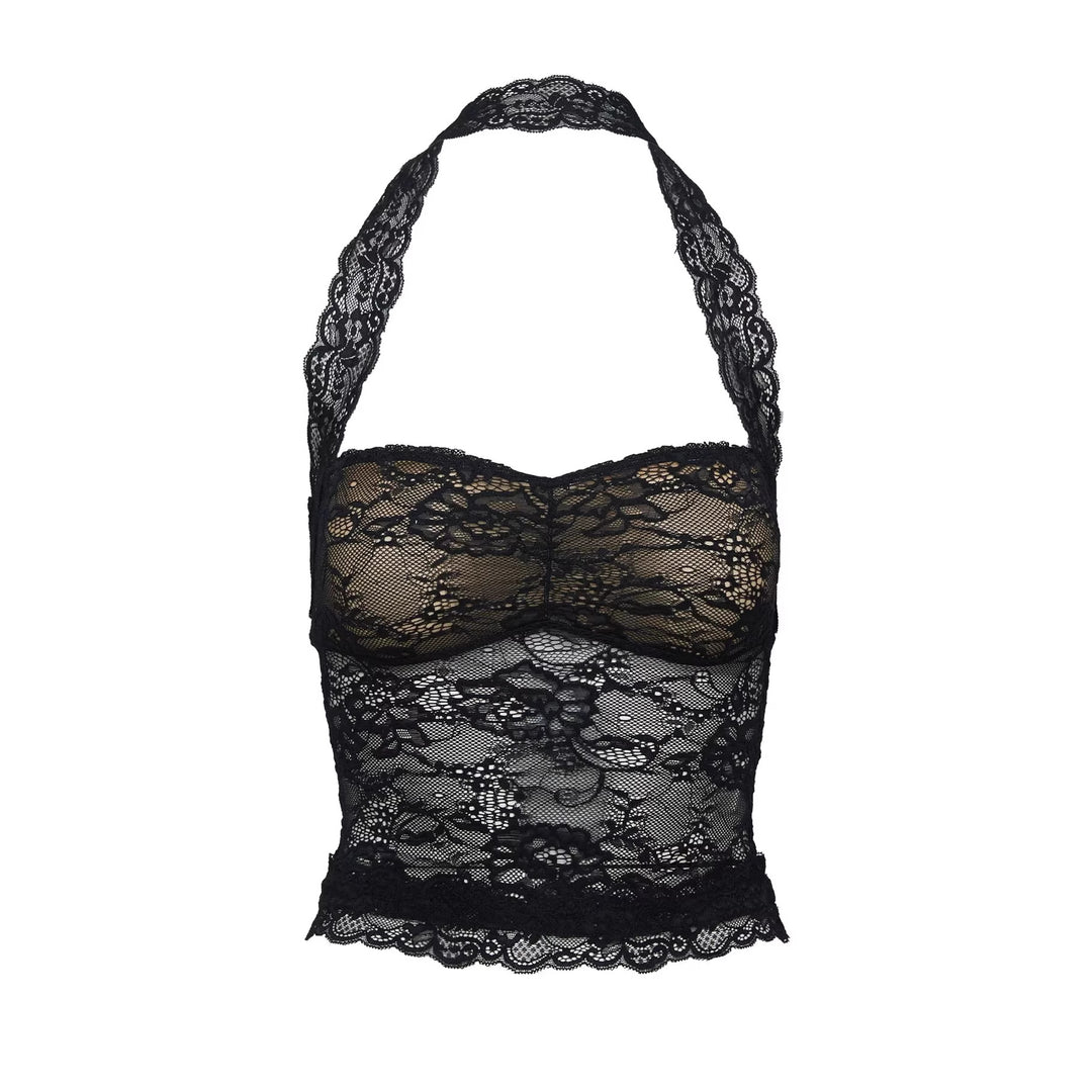 Damen Spitzen-Bustier mit romantischem Häkelmuster und verstellbaren Trägern Drune