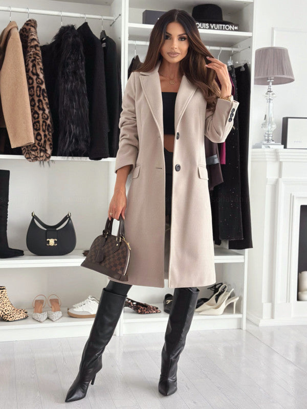 Damen Lange und elegante Winterjacke mit schmalem Schnitt Drune