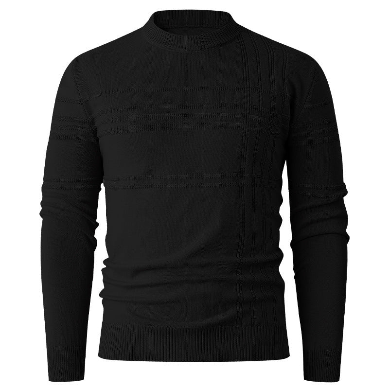 Herren nan Feinstrick-Pullover Rundhals mit geprägter Streifenstruktur und schmaler Silhouette Drune