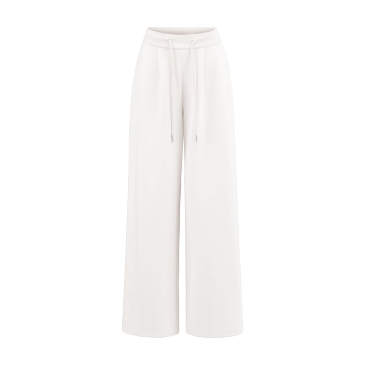 Damen Weite Lounge-Hose mit elastischem Bund und Kordelzug Drune