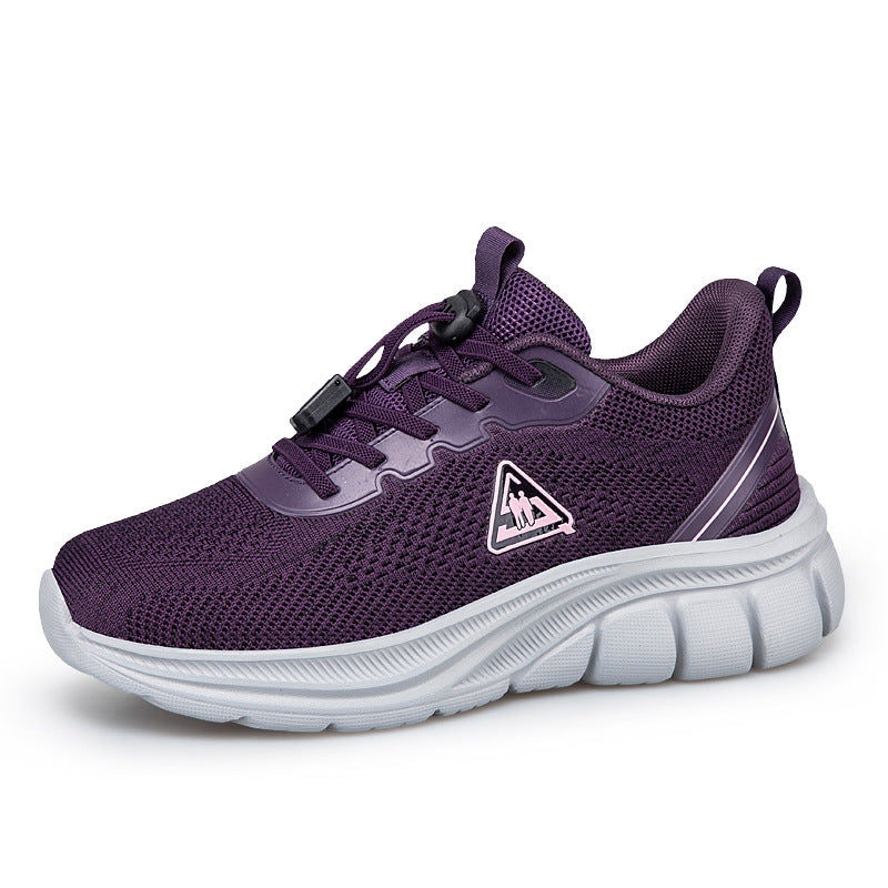 Damen nan leichter atmungsaktiver Strick-Walking-Sneaker mit Schnellzugverschluss und ergonomischer EVA-Dämpfung Drune