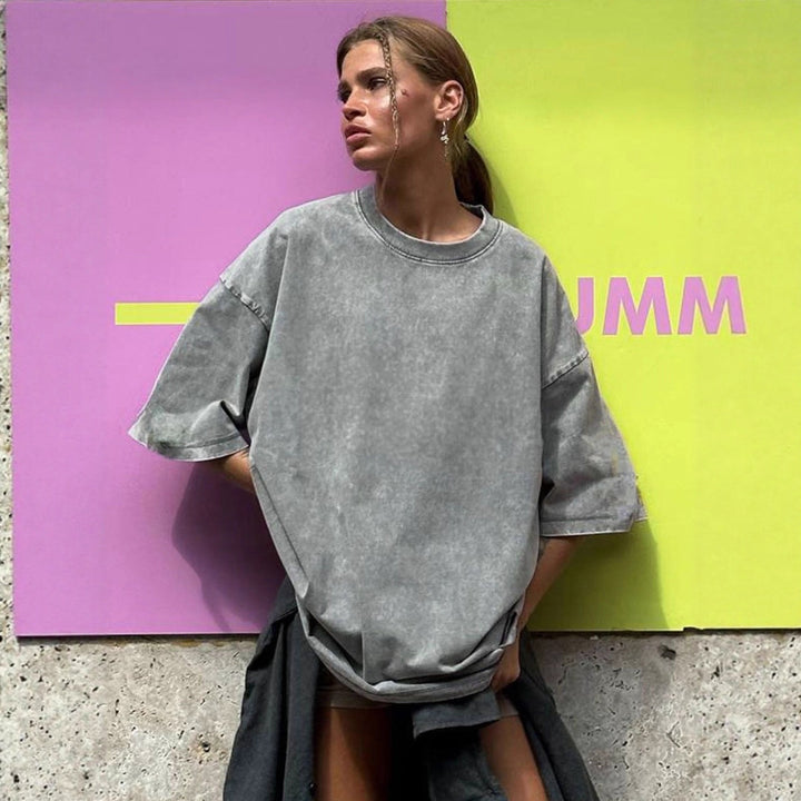 Damen Oversized T-Shirt aus hochwertiger Baumwolle Drune