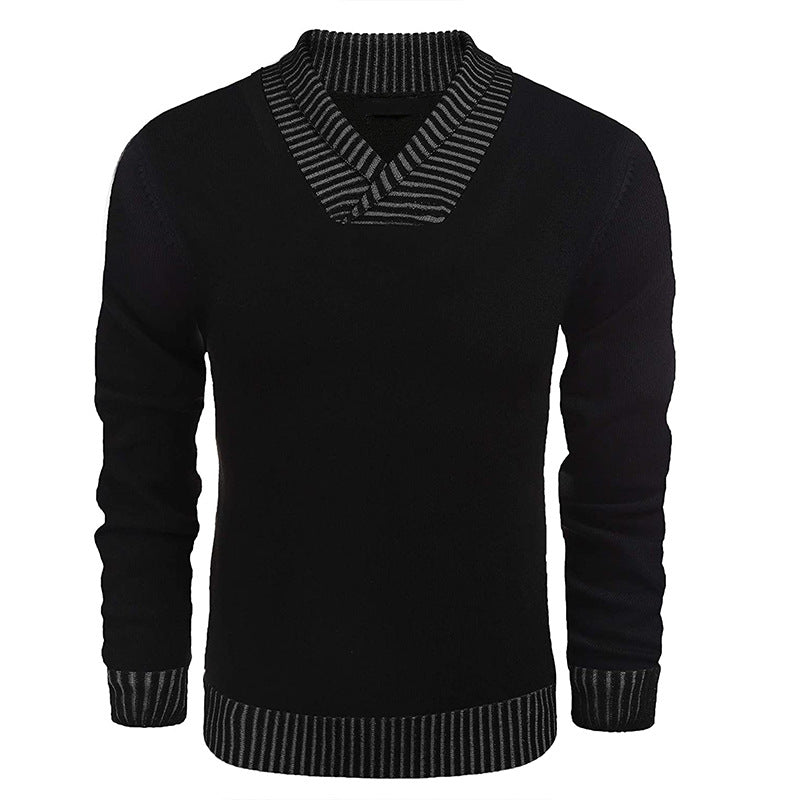 Herren eleganter Strickpullover mit modernem Schalkragen und strukturiertem Oberteil Drune