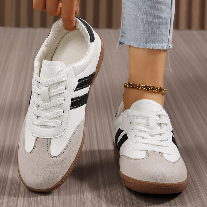 Damen nan Retro-Laufschuh mit Veloursleder-Details, Kontraststreifen und rutschfester Gummilaufsohle Drune