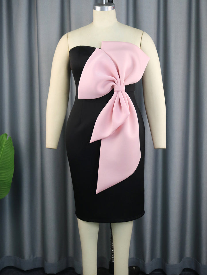 Damen Elegantes Abendkleid mit großem Schleifenakzent Drune