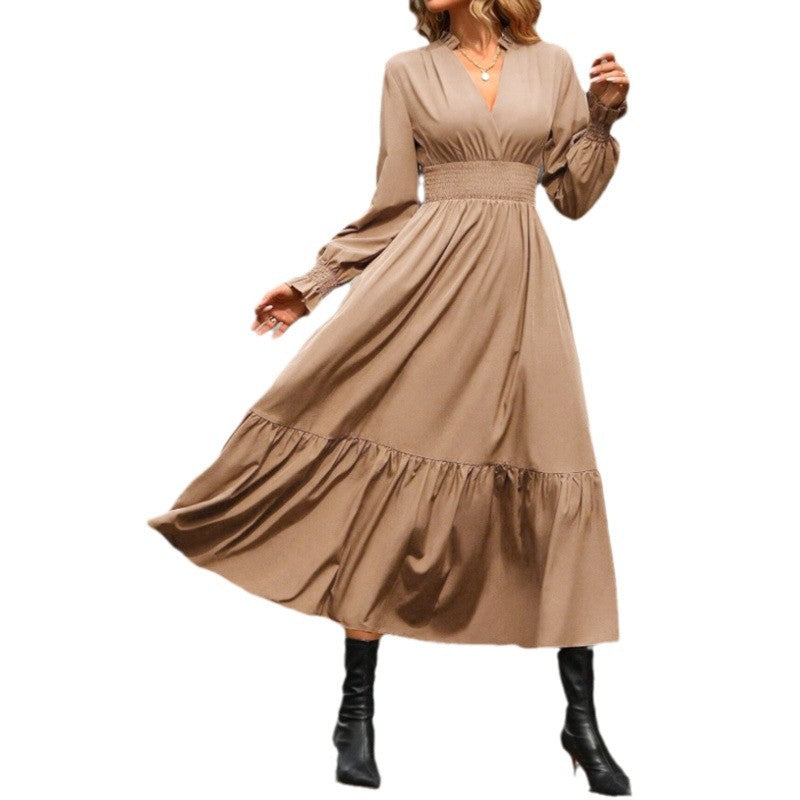 Damen Maxikleid mit schwingendem Rock und elastischem Tailleneinsatz Drune