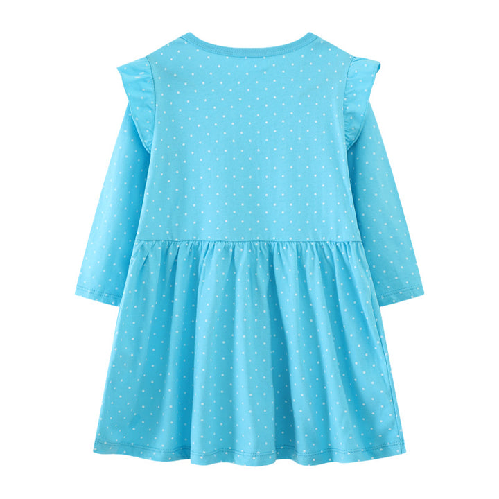 Mädchen Langarmkleid mit fröhlichem Meerschweinchen-Motiv Drune