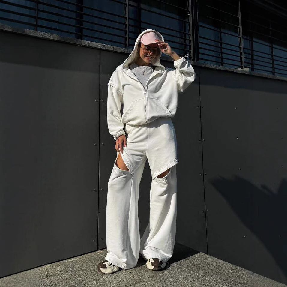 Damen sportliches Kapuzen-Set mit innovativem Design Drune