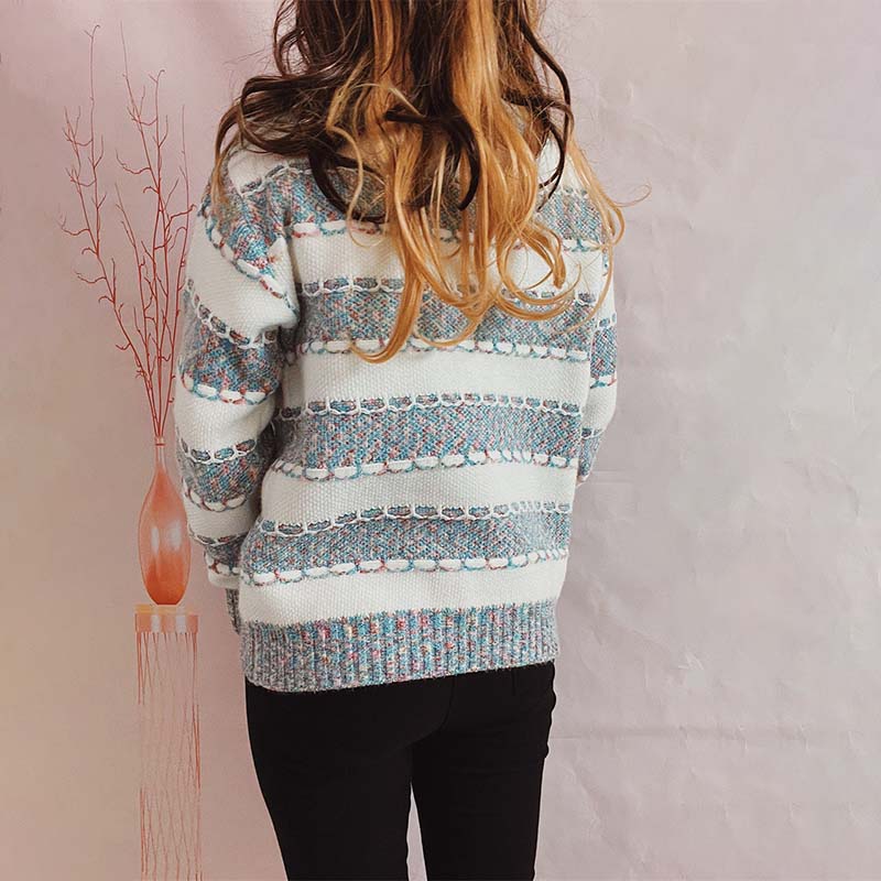 Drune | Weiche Strickjacke mit Strukturierten Streifen Acryl Komfortabel und Warm