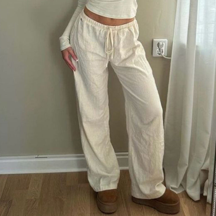Damen weite Sommerhose mit verstellbarem Bund und praktischen Seitentaschen Drune