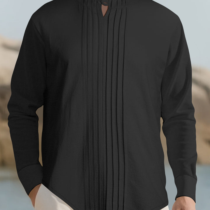 Herren Elegantes Langarmhemd mit strukturiertem Design Drune