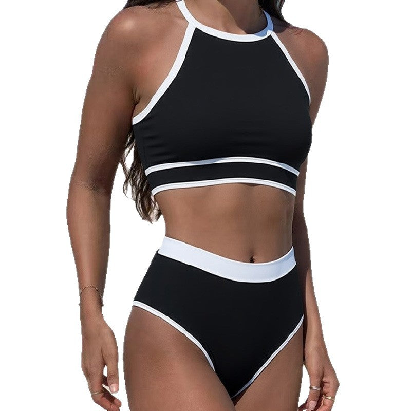 Damen Sportliches Bikini-Set mit hochgeschnittenem Unterteil und Racerback-Oberteil Drune