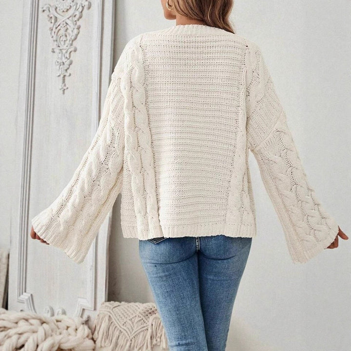 Damen Großer Strickpullover mit zeitloser Zopfmuster-Optik Drune