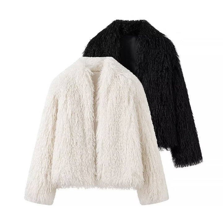 Damen Kuschelige Plüschjacke mit modernem Schnitt und weichem Material Drune
