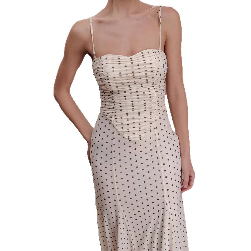 Damen Midi-Party-Kleid mit Rüschendetails und transparenter Stoffstruktur Drune