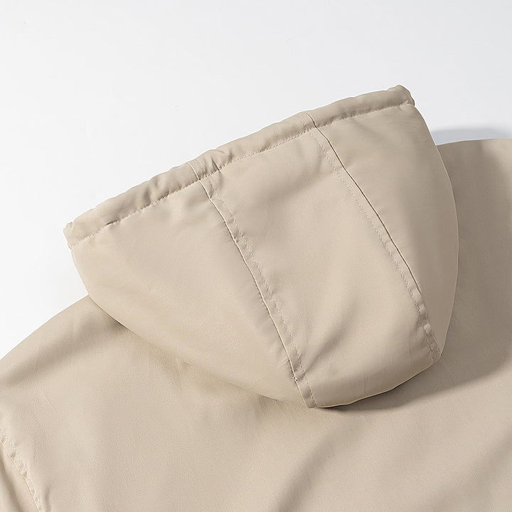 Damen modische cropped Übergangsjacke mit Kapuze und praktischen Taschen Drune