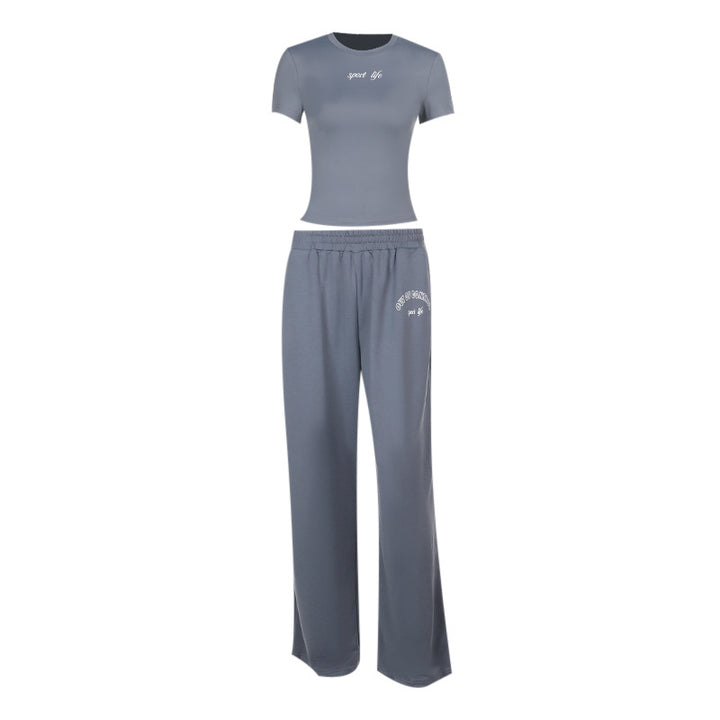 Damen Sportliches Set mit Figurbetontem Oberteil und weitem Hosen Drune