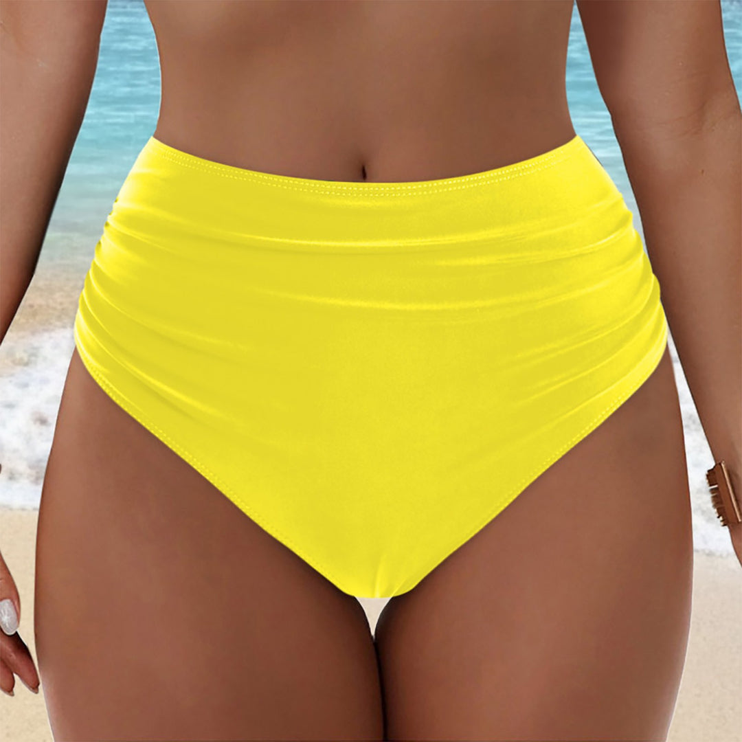 Damen Hochgeschnittenes Bikini-Höschen mit Rüschendetails Drune