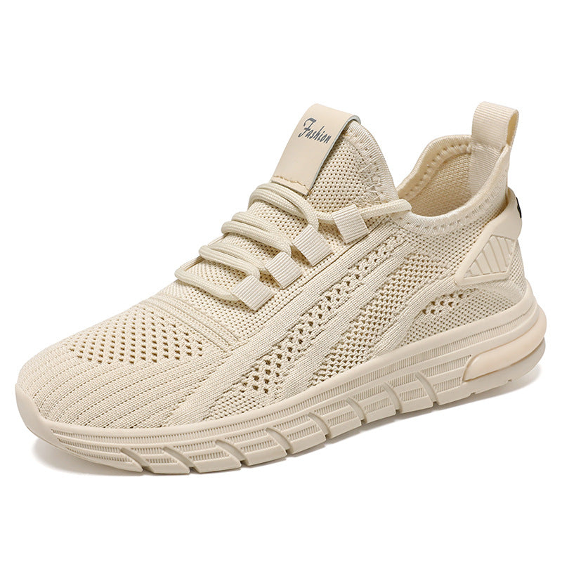 Unisex nan ultraleichte Strick-Laufsneaker mit nahtlosem Sockenschaft und stoßdämpfender gewellter Laufsohle Drune