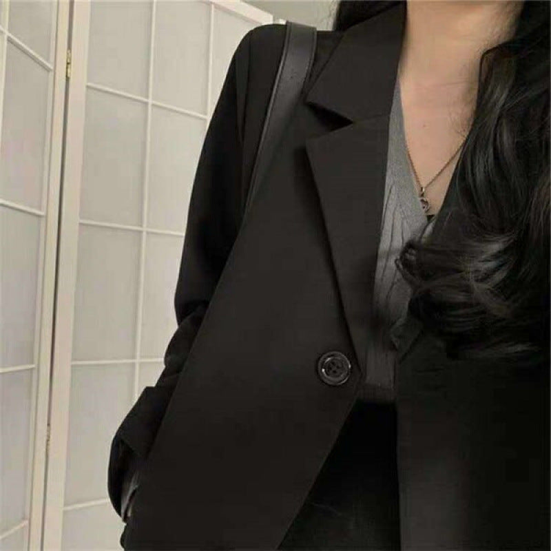 Damen Eleganter Blazer mit Zwei-Knopf-Verschluss und Weitem Schnitt Drune