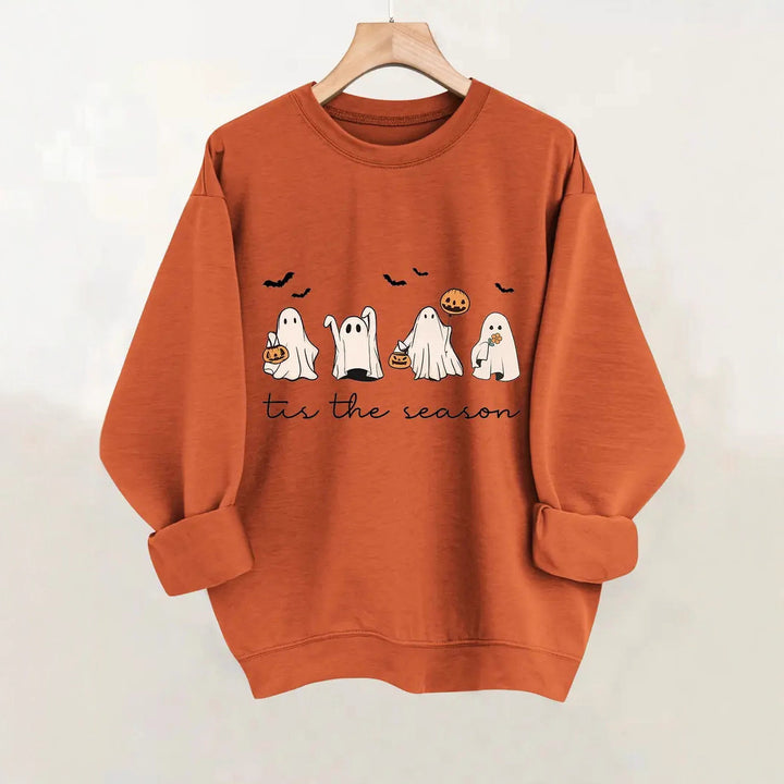 Damen Sweatshirt mit fröhlichem Halloween-Motiv und lässigem Schnitt Drune