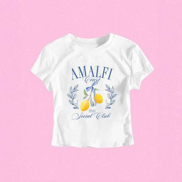 Damen T-Shirt mit frischem Obstmotiv und modernem Schriftzug Drune