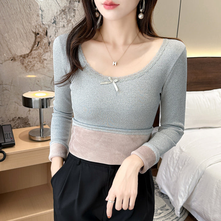 Damen Langarmshirt mit elegantem Spitzendetail Drune