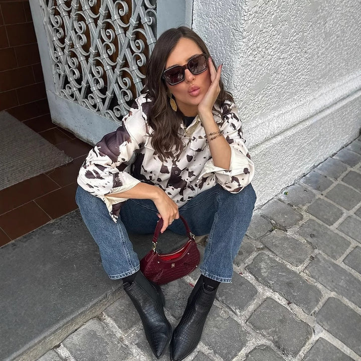 Damen Cowhide Jacke Drune